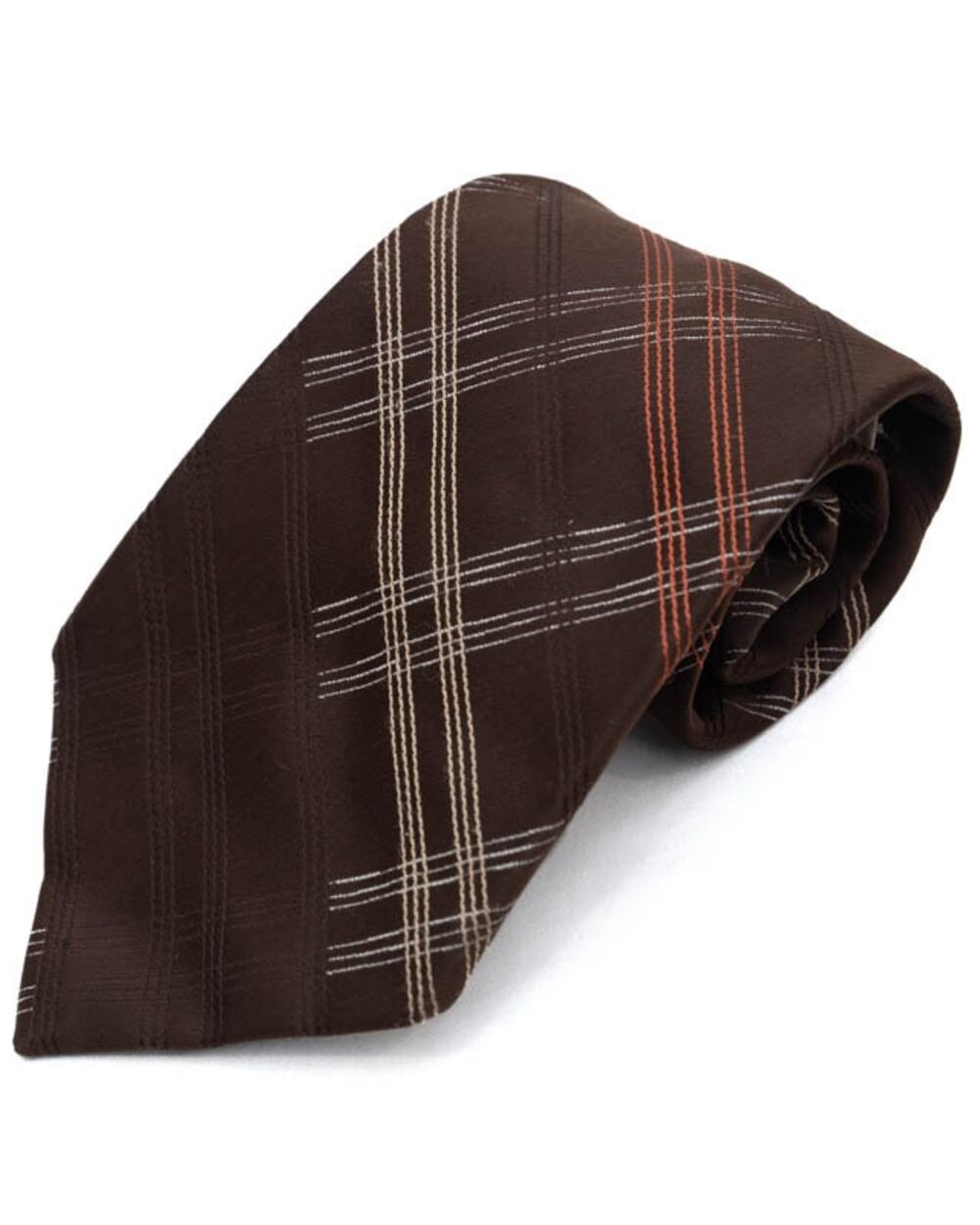 Vintage Sanger Harris Men's Brown Plaid 60's 70's Necktie